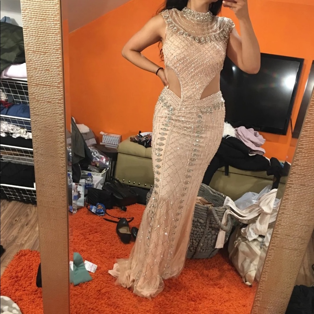 Alamour The Label Katriane Crystal Gown Maxi Dress